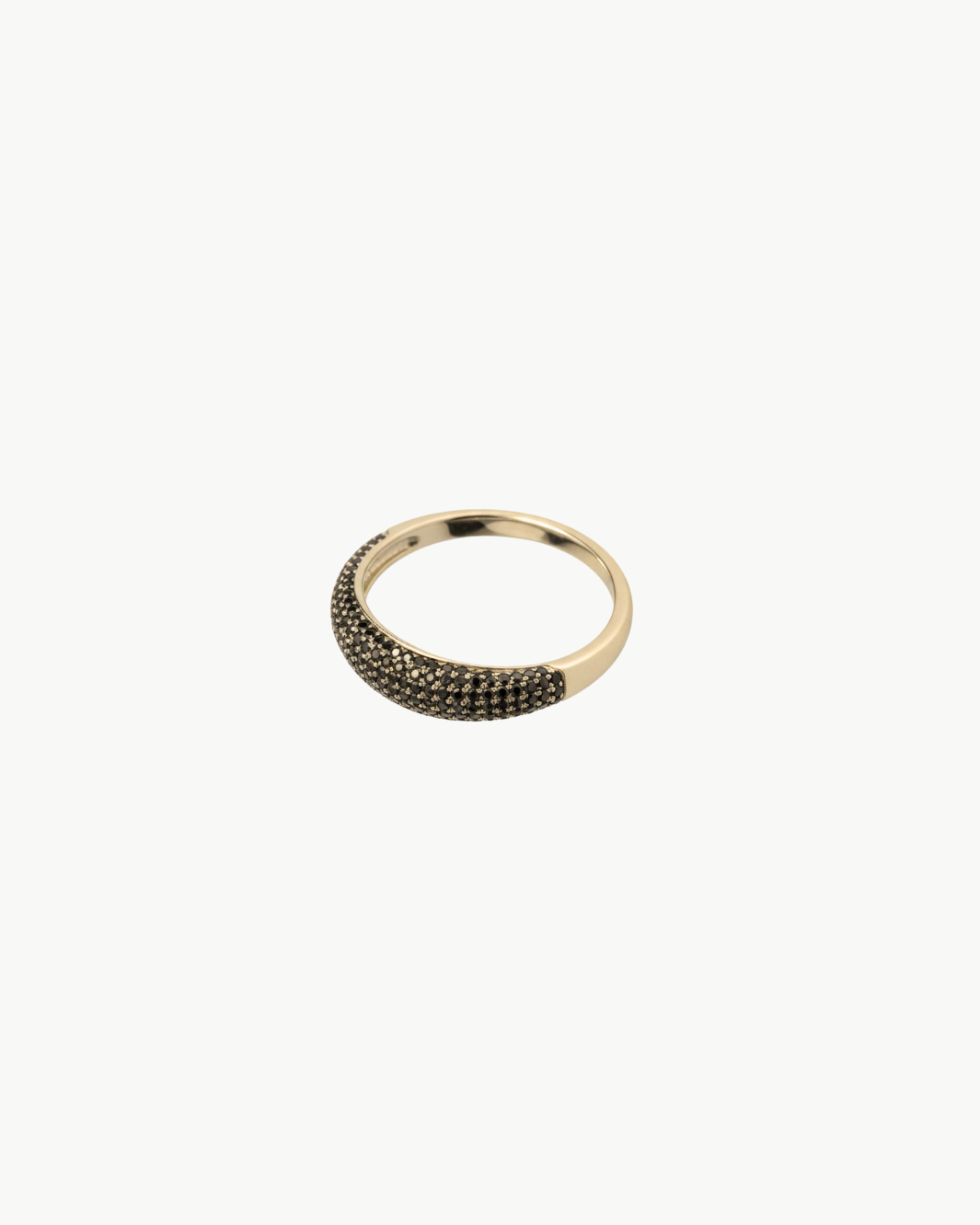 BLACK DIAMOND DOME RING IN 14K YELLOW GOLD - Romi Boutique