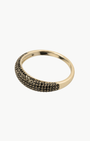 BLACK DIAMOND DOME RING IN 14K YELLOW GOLD - Romi Boutique