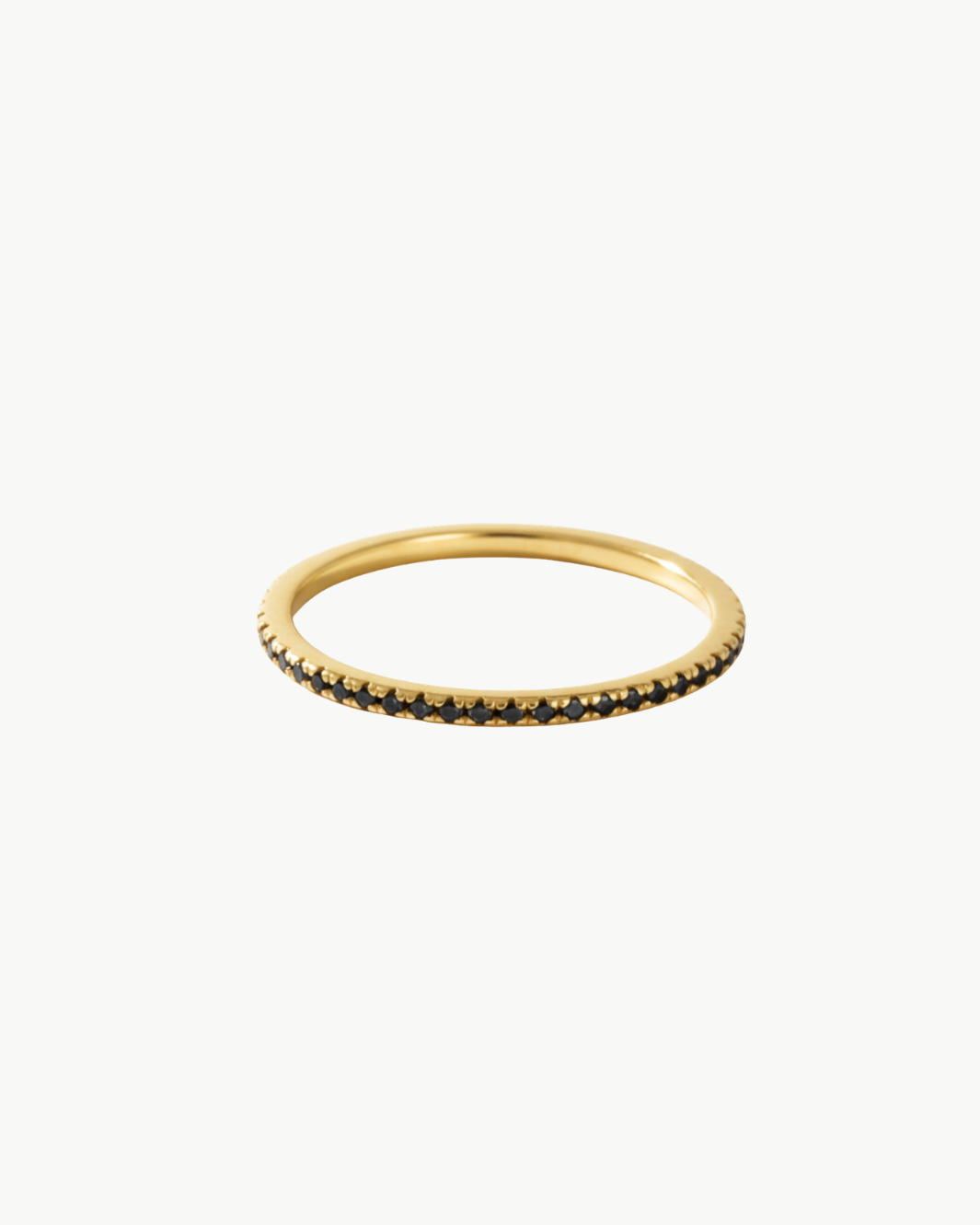 BLACK DIAMOND ETERNITY STACK RING IN 14K YELLOW GOLD - Romi Boutique