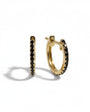 BLACK DIAMOND HUGGIE EARRINGS IN 14K YELLOW GOLD - Romi Boutique