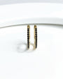 BLACK DIAMOND HUGGIE EARRINGS IN 14K YELLOW GOLD - Romi Boutique