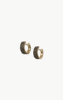 BLACK DIAMOND JUMBO HUGGIE EARRING IN 14K YELLOW GOLD - Romi Boutique