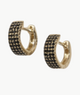 BLACK DIAMOND JUMBO HUGGIE EARRING IN 14K YELLOW GOLD - Romi Boutique