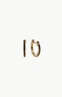 BLACK DIAMOND MINI HUGGIE EARRINGS IN 14K YELLOW GOLD by EF Collection - Romi Boutique