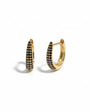 BLACK DIAMOND MINI MAEVE HUGGIE EARRINGS IN 14K YELLOW GOLD - Romi Boutique