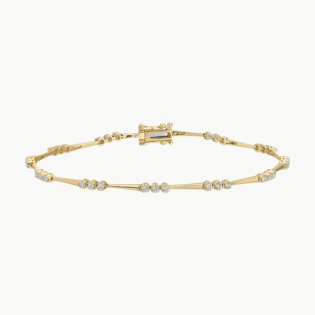 CROWN SET DIAMOND ETERNITY BRACELET IN 14K YELLOW GOLD - Romi Boutique