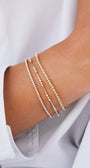CROWN SET DIAMOND ETERNITY BRACELET IN 14K YELLOW GOLD - Romi Boutique