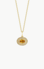 DIAMOND AND OVAL CITRINE GEM NECKLACE IN 14K YELLOW GOLD by EF Collection - Romi Boutique