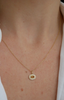 DIAMOND AND OVAL CITRINE GEM NECKLACE IN 14K YELLOW GOLD by EF Collection - Romi Boutique