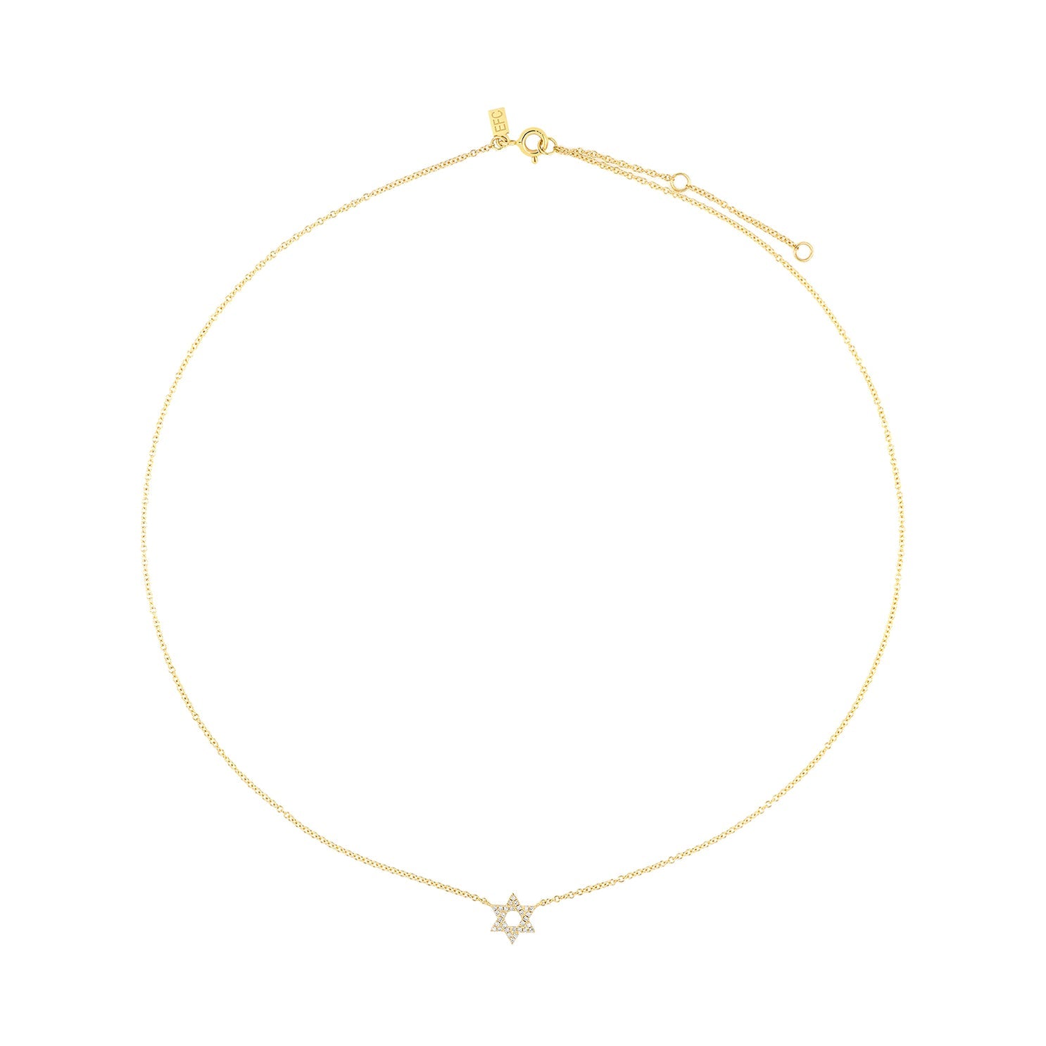 DIAMOND STAR OF DAVID NECKLACE IN 14K YELLOW GOLD - Romi Boutique