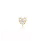 FULL CUT DIAMOND MINI HEART STUD EARRING IN 14K YELLOW GOLD - Romi Boutique