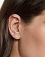 FULL CUT DIAMOND MINI HEART STUD EARRING IN 14K YELLOW GOLD by EF Collection - Romi Boutique