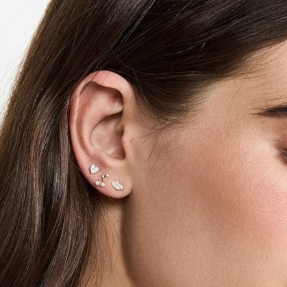 FULL CUT DIAMOND MINI HEART STUD EARRING IN 14K YELLOW GOLD by EF Collection - Romi Boutique