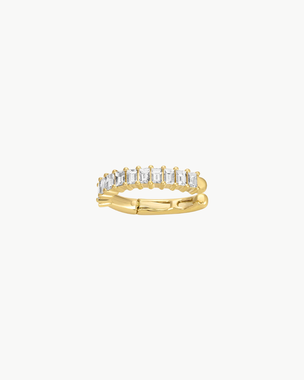 PRONG SET BAGUETTE EAR CUFF IN 14K YELLOW GOLD - Romi Boutique