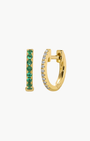 REVERSIBLE DIAMOND AND EMERALD MINI HUGGIE EARRINGS by EF Collection - Romi Boutique