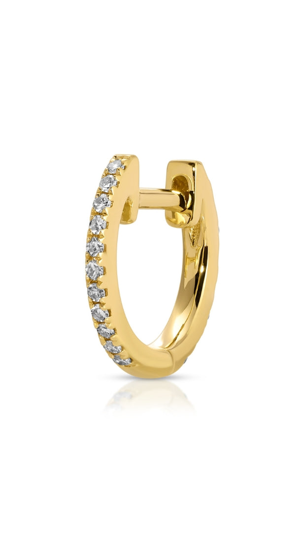 REVERSIBLE DIAMOND AND EMERALD MINI HUGGIE EARRINGS by EF Collection - Romi Boutique