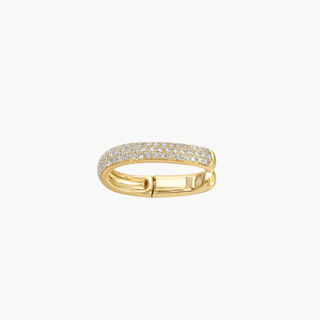 TRIPLE DIAMOND EARCUFF IN 14K YELLOW GOLD - Romi Boutique