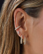 TRIPLE DIAMOND EARCUFF IN 14K YELLOW GOLD - Romi Boutique