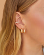TRIPLE DIAMOND EARCUFF IN 14K YELLOW GOLD by EF Collection - Romi Boutique