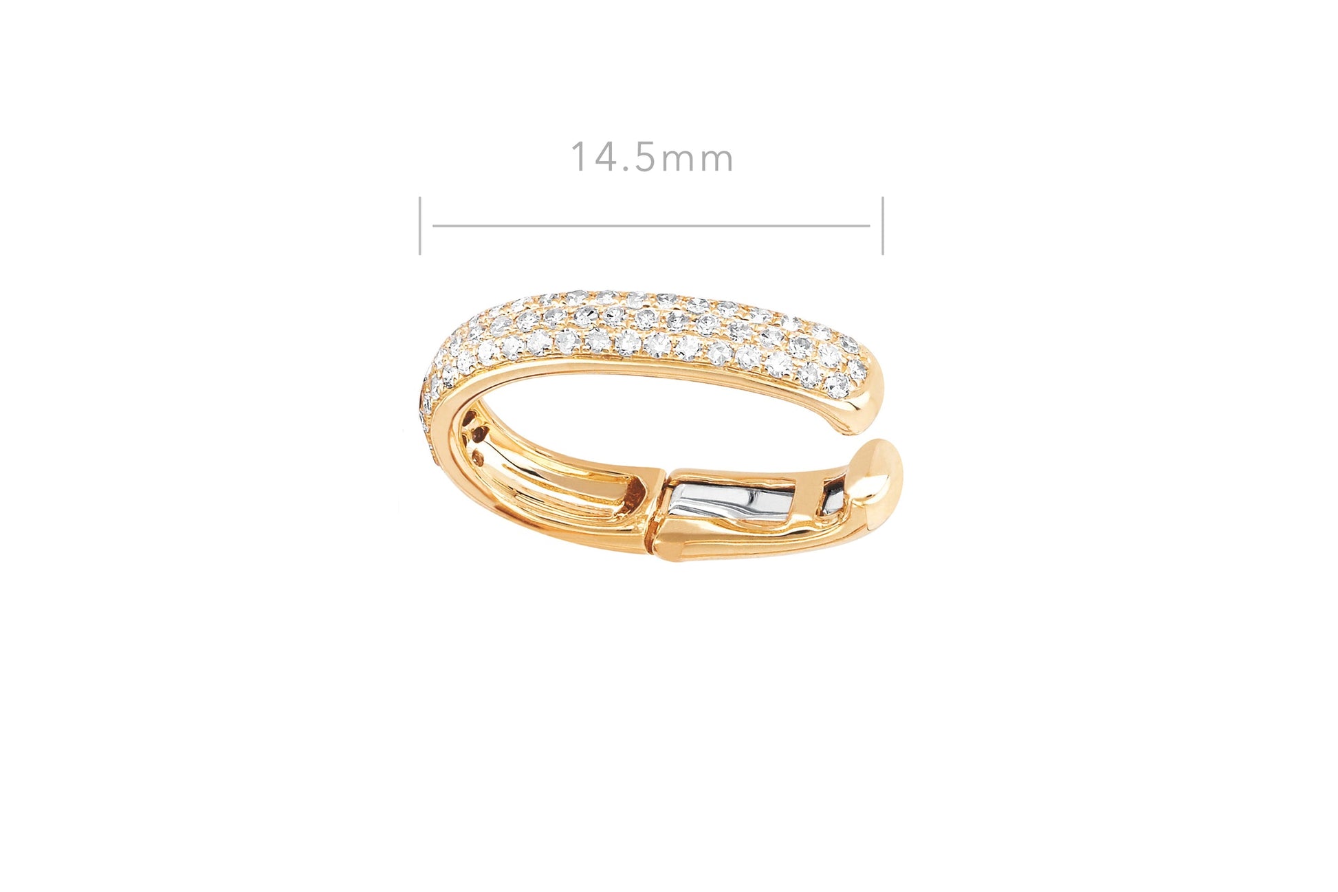 TRIPLE DIAMOND EARCUFF IN 14K YELLOW GOLD by EF Collection - Romi Boutique