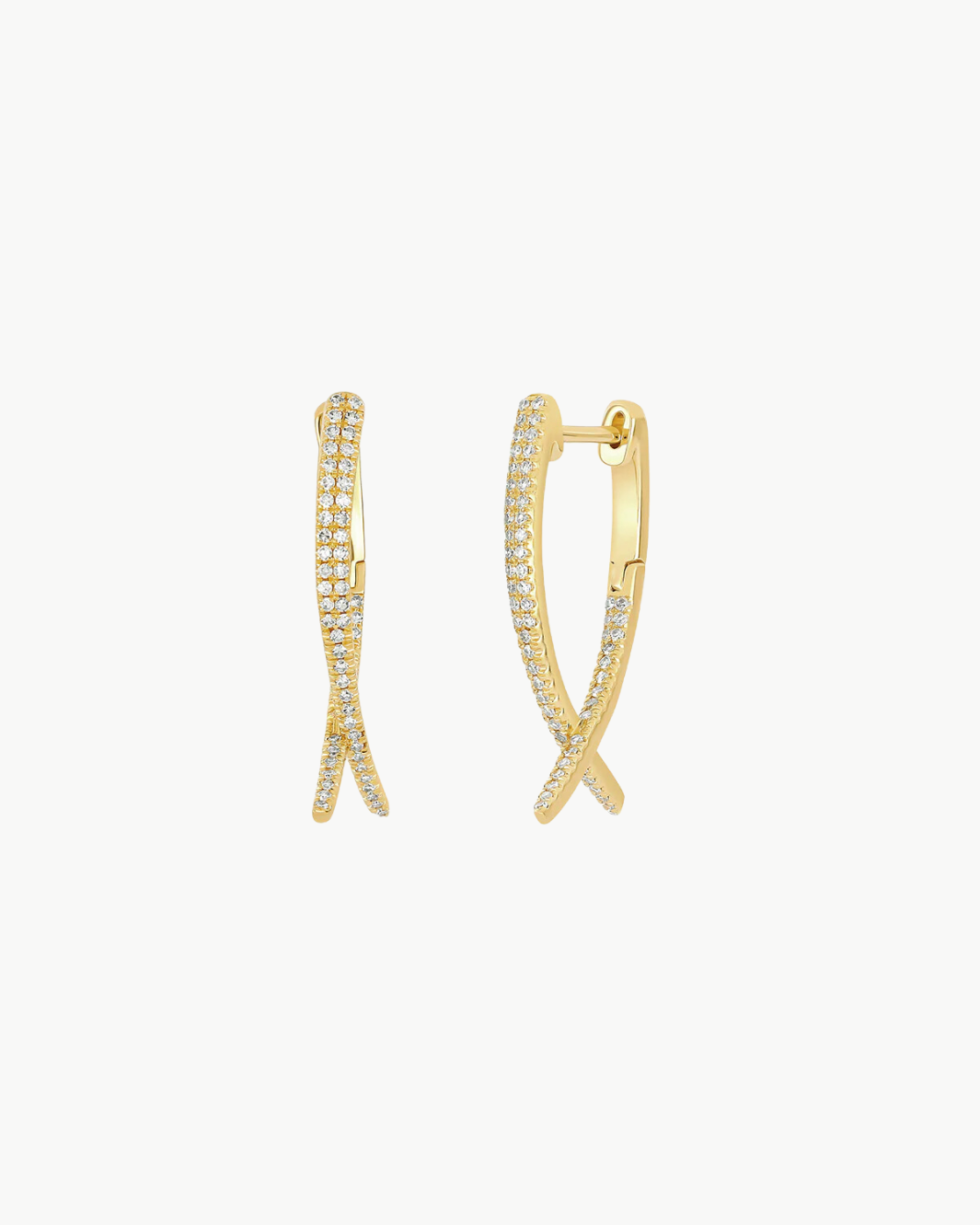 DIAMOND LOOP HOOP EARRING IN GOLD by EF Collection - Romi Boutique