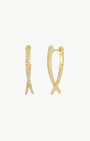 DIAMOND LOOP HOOP EARRING IN GOLD by EF Collection - Romi Boutique