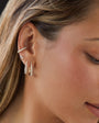 DIAMOND MAEVE HOOP EARRINGS IN GOLD by EF Collection - Romi Boutique