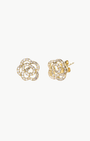 DIAMOND ROSE STUD EARRING IN 14K GOLD by EF Collection - Romi Boutique