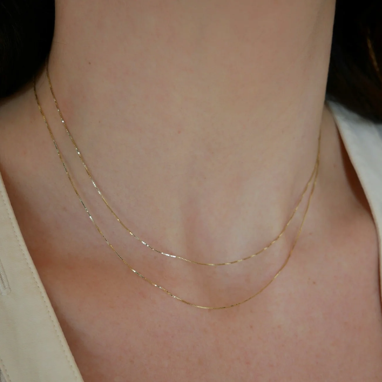 DOUBLE STRAND LIQUID GOLD NECKLACE - Romi Boutique