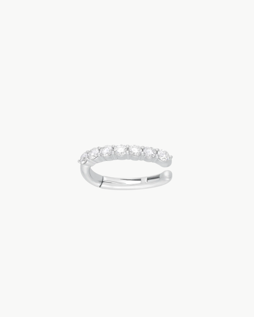 JUMBO PRONG SET DIAMOND EAR CUFF IN 14K WHITE GOLD - Romi Boutique