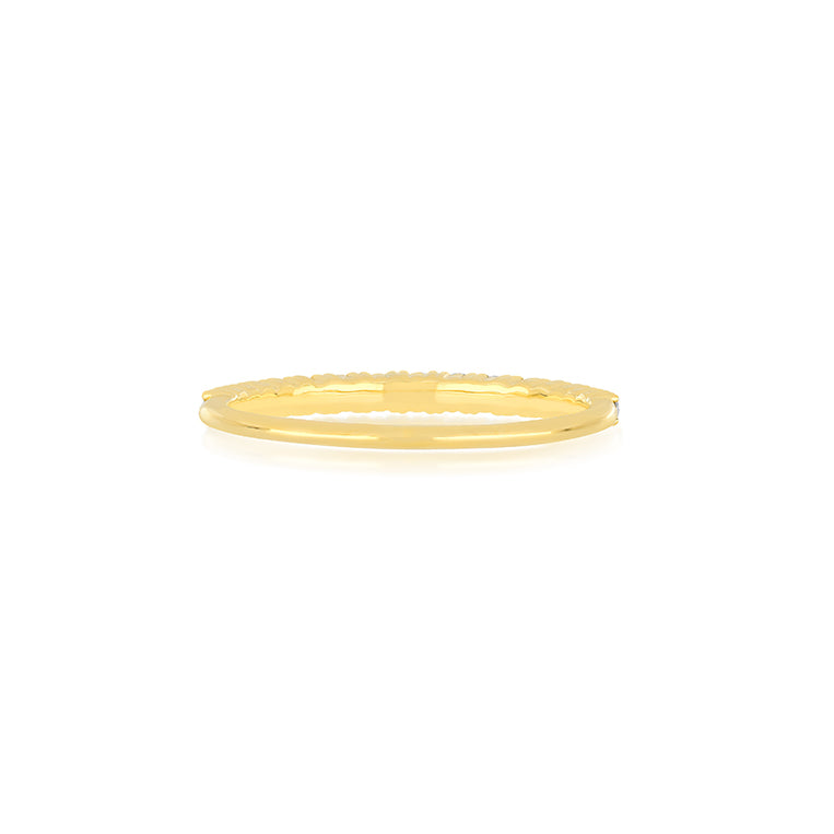 FULL CUT DIAMOND ARC RING IN 14K YELLOW GOLD - Romi Boutique