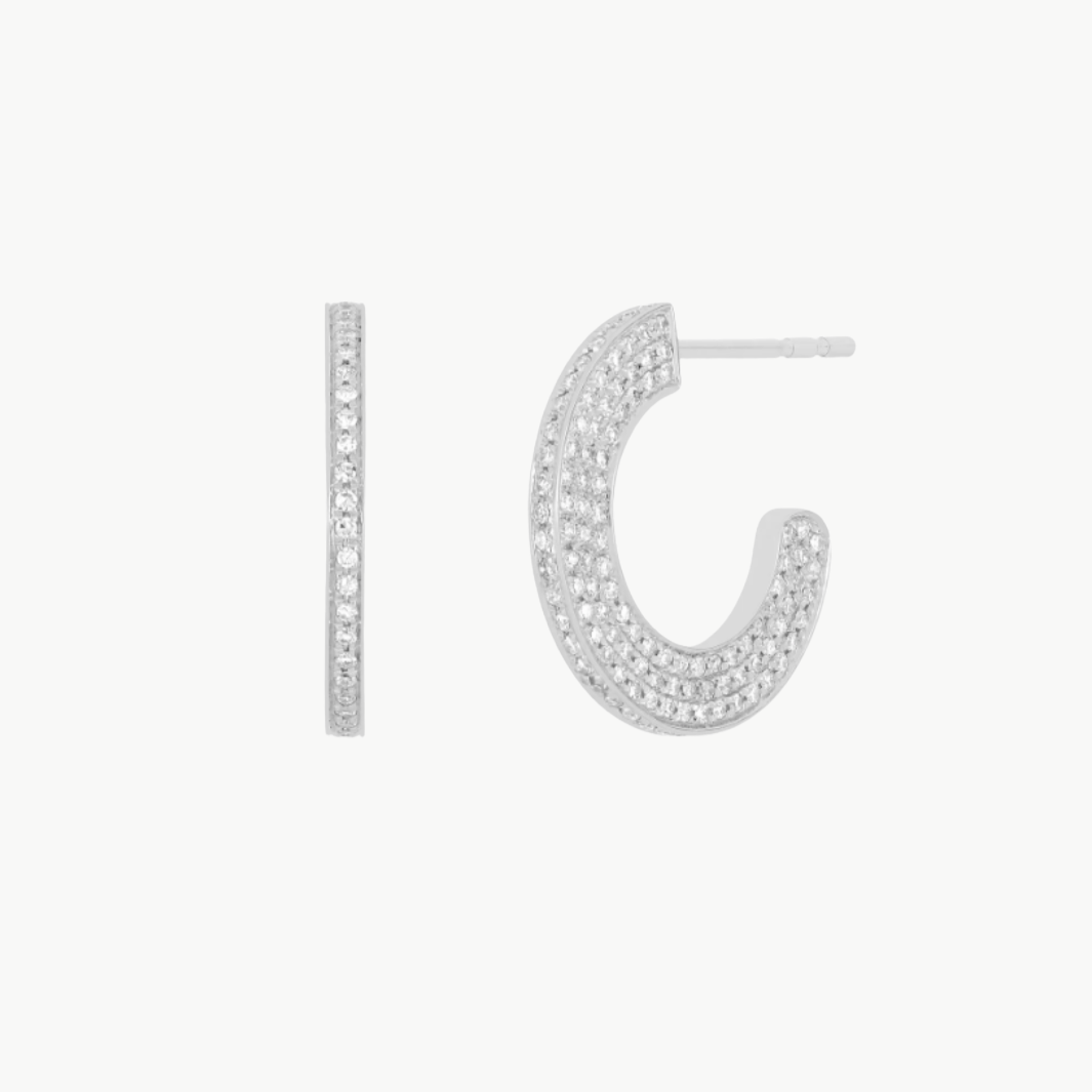 DIAMOND HARPER HOOP EARRING by EF Collection - Romi Boutique