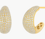 PAVE DIAMOND JUMBO DOME HUGGIE EARRINGS IN 14K YELLOW GOLD - Romi Boutique