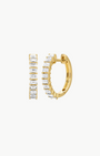 PRONG SET DIAMOND BAGUETTE HOOP EARRINGS IN 14K YELLOW GOLD by EF Collection - Romi Boutique