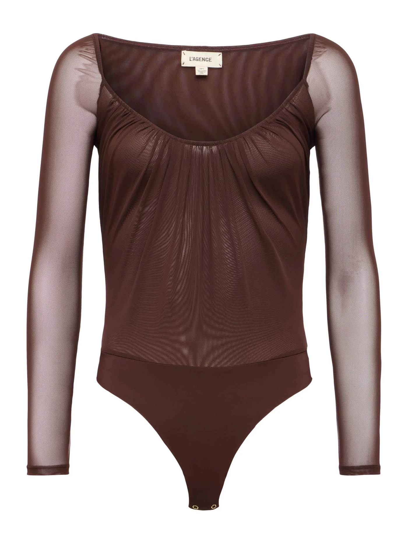 GWENDOLYN MESH BODYSUIT IN CHOCOLATE