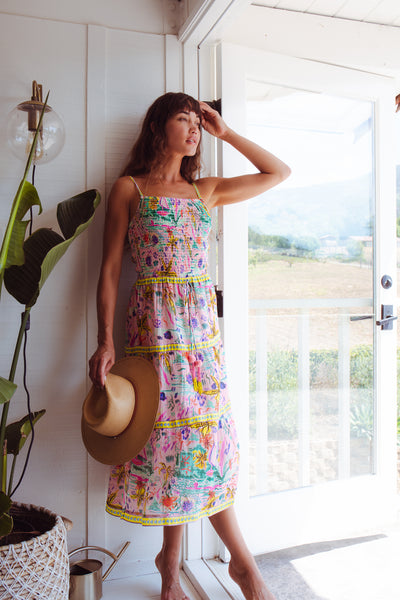 ODETTE MIDI DRESS IN SUNSHINE PRINT
