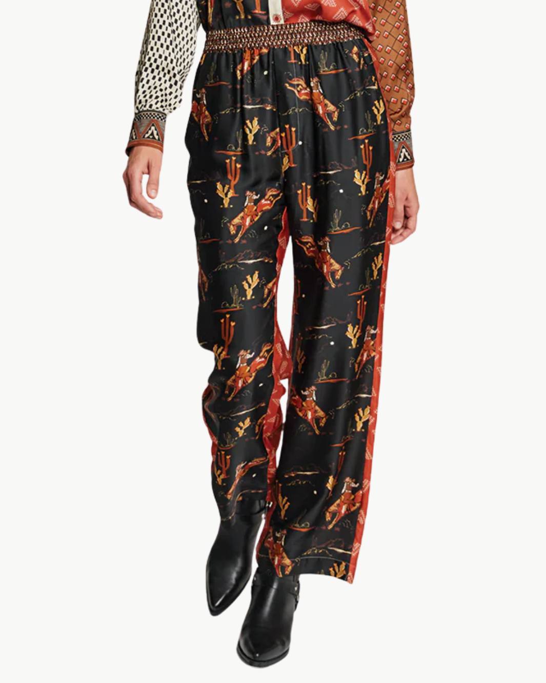 BAILEY STRAIGHT LEG PRINTED PANT IN RODEO - Romi Boutique