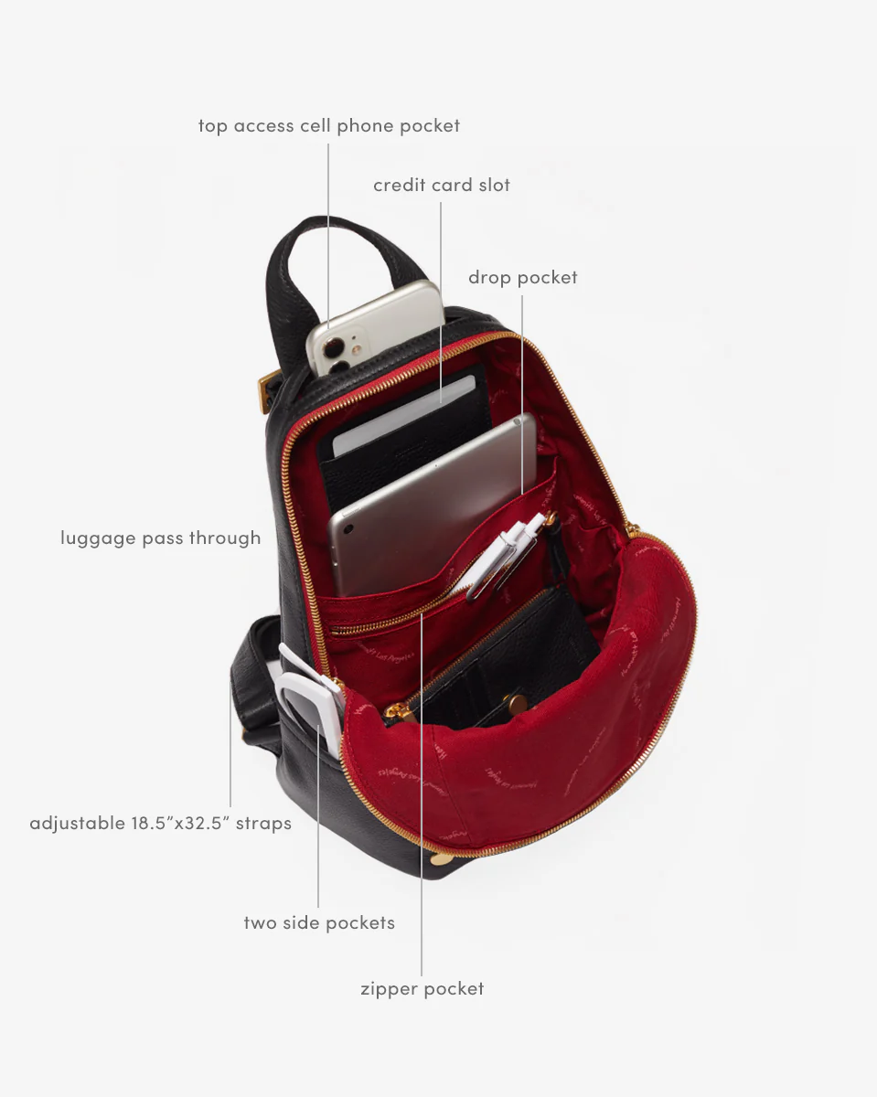HUNTER MED IN BLACK/BRUSHED GOLD RED ZIP