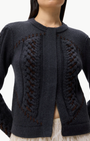 TWP Suede Cable Sweater Jacket at Romi Boutique