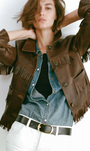Nili Lotan Lazare Fringe Leather Jacket at Romi Boutique