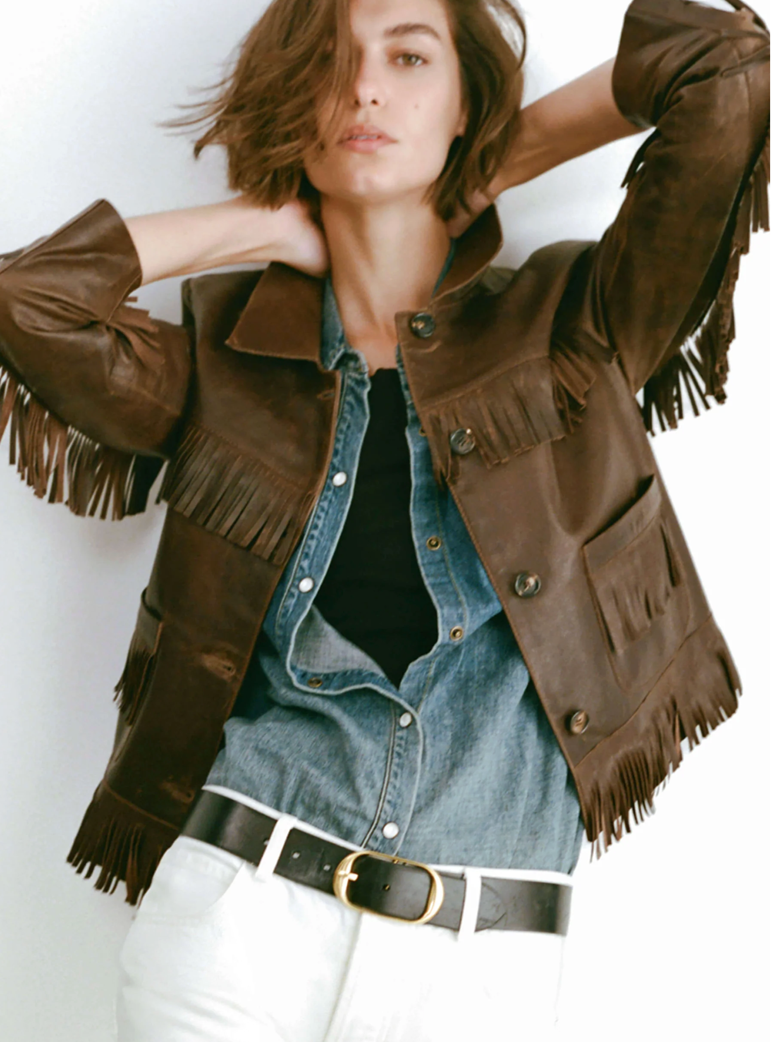 Nili Lotan Lazare Fringe Leather Jacket at Romi Boutique