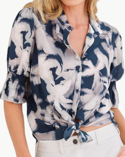 GO BROOKLYN FLEA PRINTED IN BLUE BIRD FLORAL