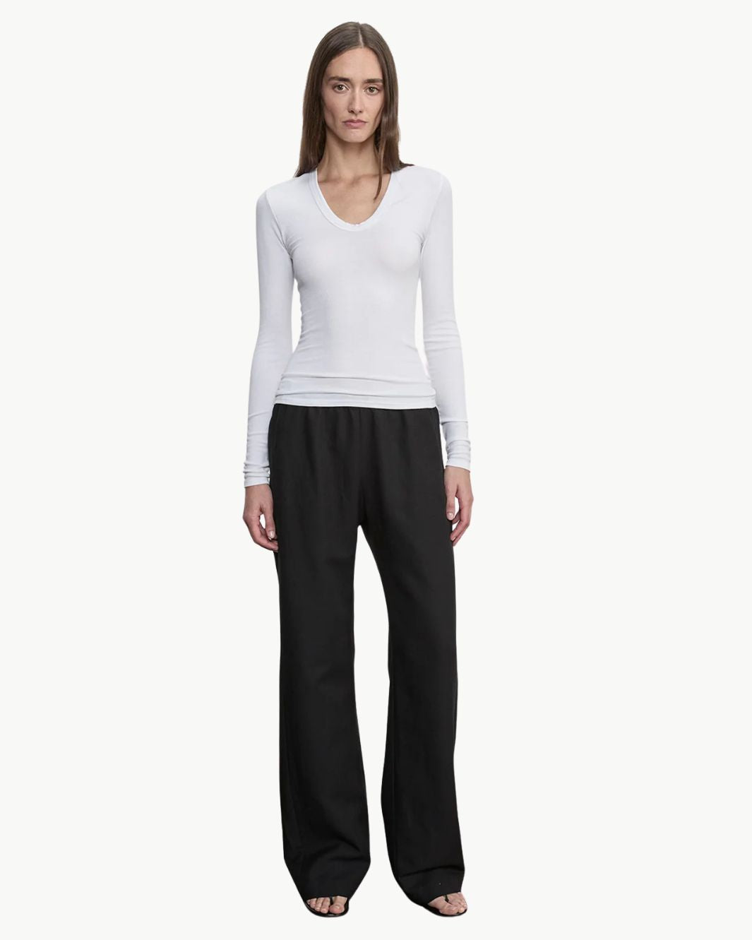 Enza Costa Fluid Silk Rib Essential U Top at Romi Boutique