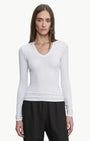 Enza Costa Fluid Silk Rib Essential U Top at Romi Boutique