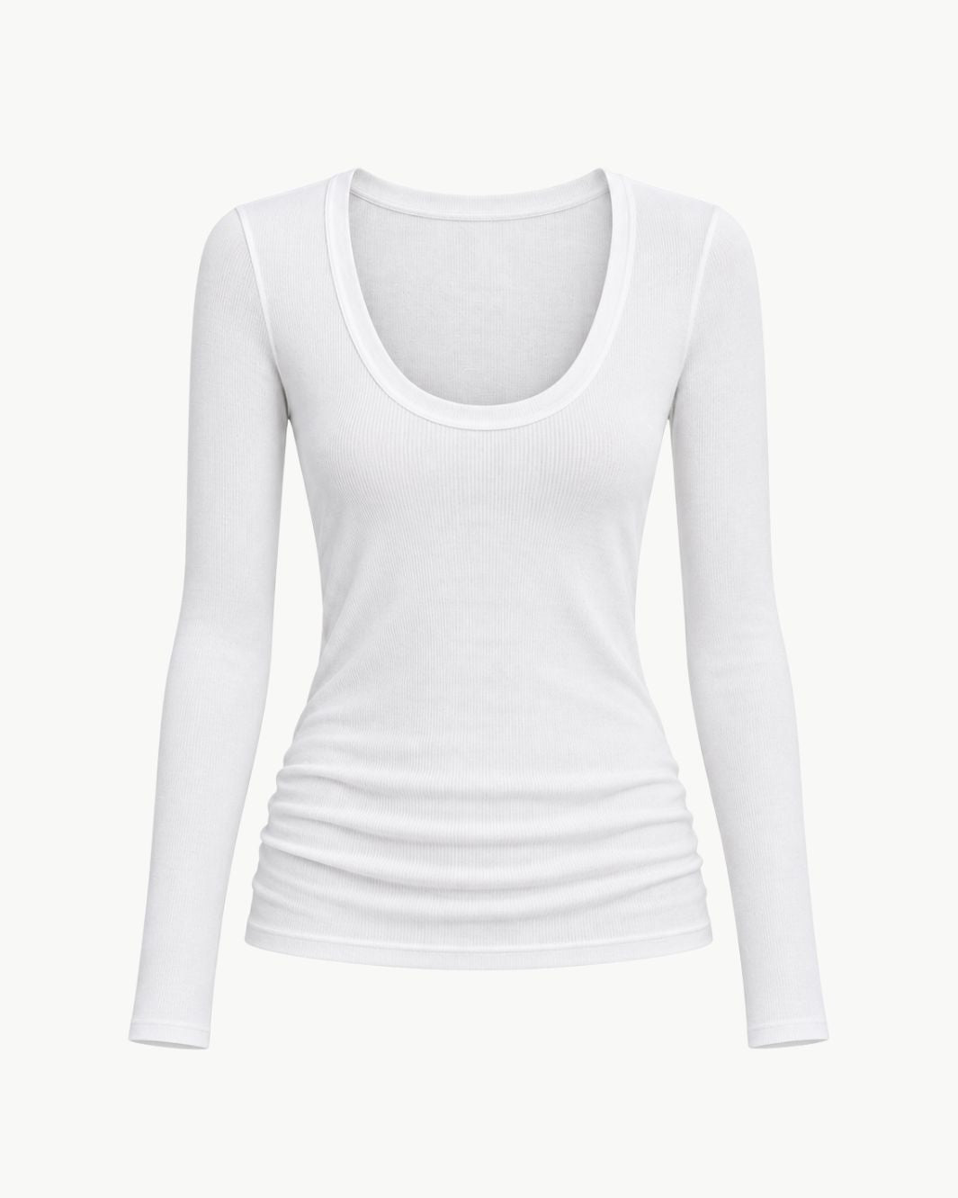 Enza Costa Fluid Silk Rib Essential U Top at Romi Boutique