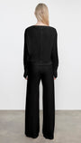 CASHMERE DRAWCORD PANT IN BLACK - Romi Boutique