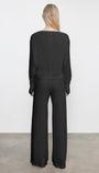 CASHMERE DRAWCORD PANT IN CHARCOAL - Romi Boutique