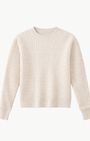 CASHMERE COTTON CABLE KNIT EASY CREW by Enza Costa - Romi Boutique