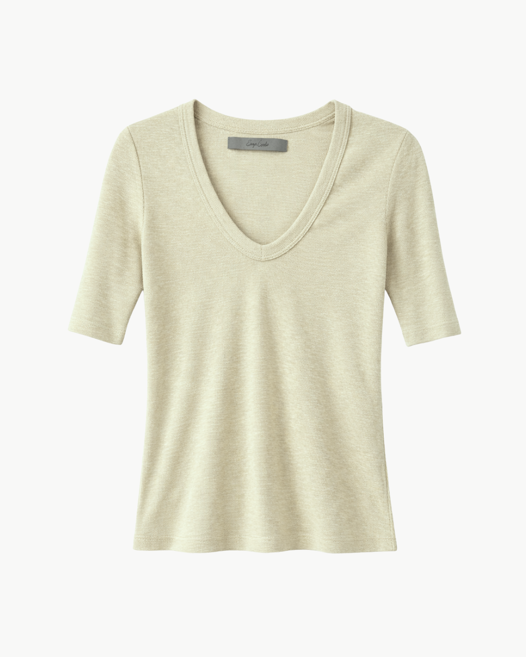 TEXTURED RIB HALF SLEEVE U by Enza Costa - Romi Boutique