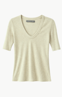 TEXTURED RIB HALF SLEEVE U by Enza Costa - Romi Boutique